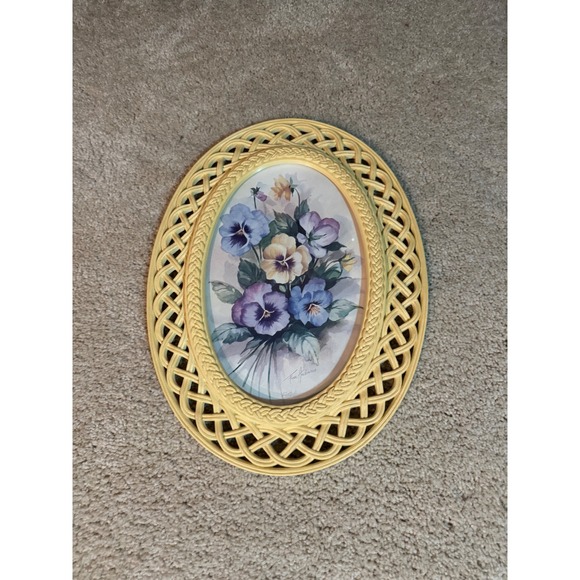 Homco Other - Vintage Homco Lattice Oval Floral Wall Frame 1950s-70s Cottage Decor